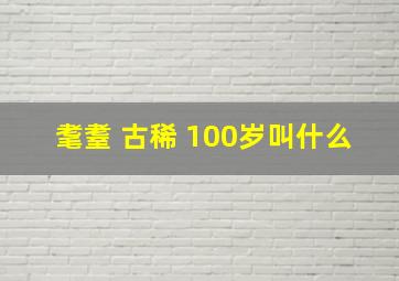 耄耋 古稀 100岁叫什么